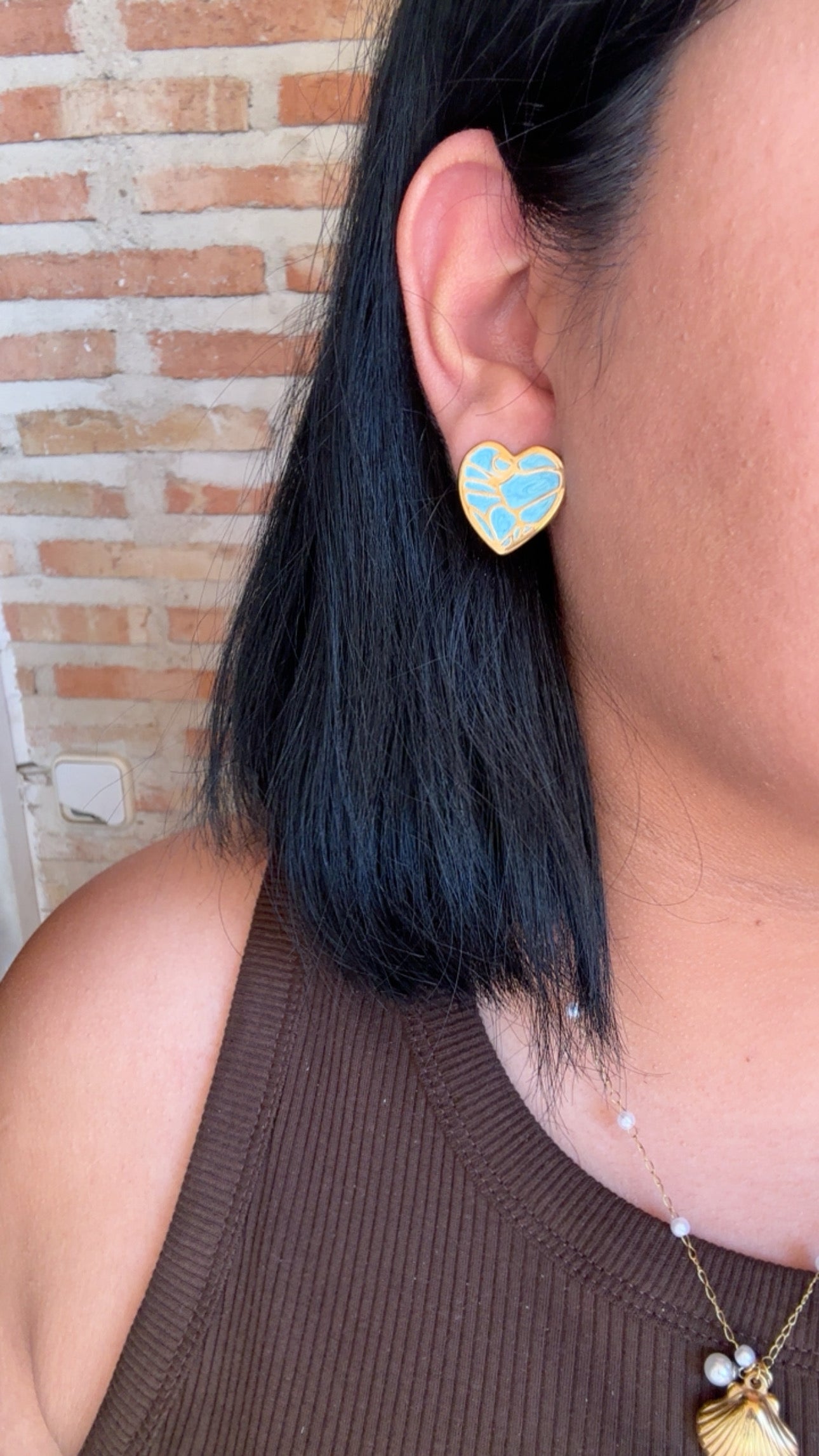 Pendiente Corazón turquesa