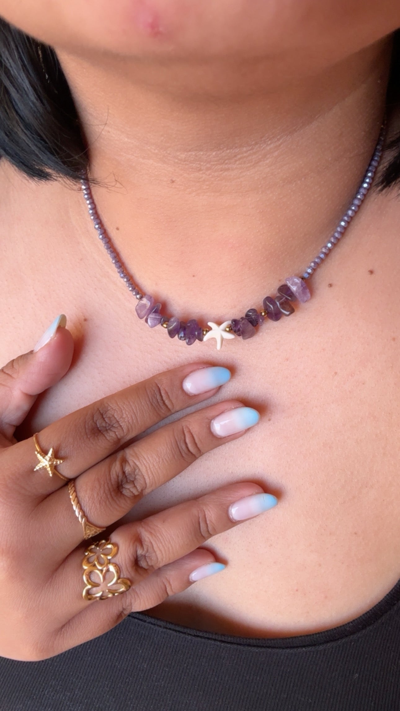 Collar piedra lila