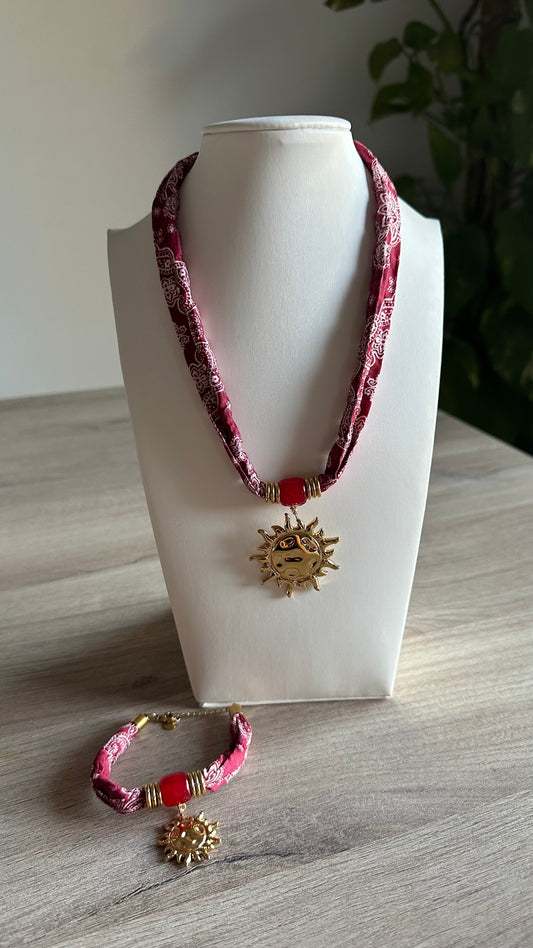 Pulsera tela roja