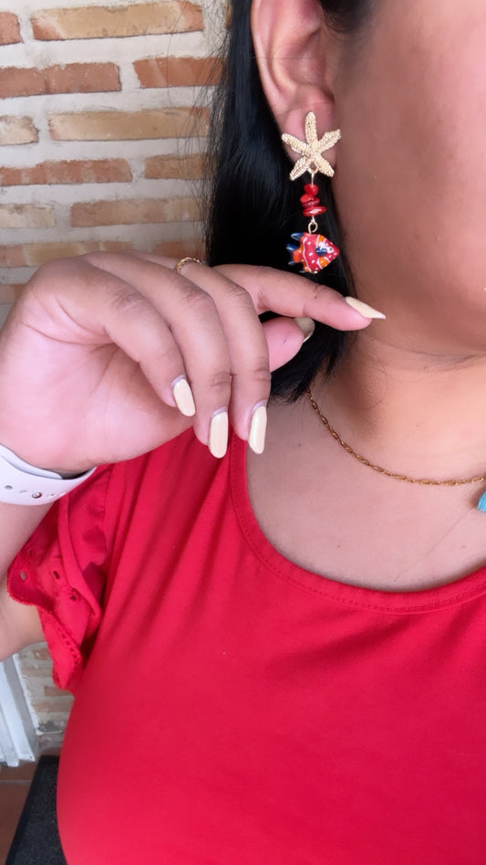 Pendiente Pez rojo