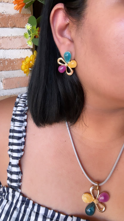 Pendiente Flor Tri