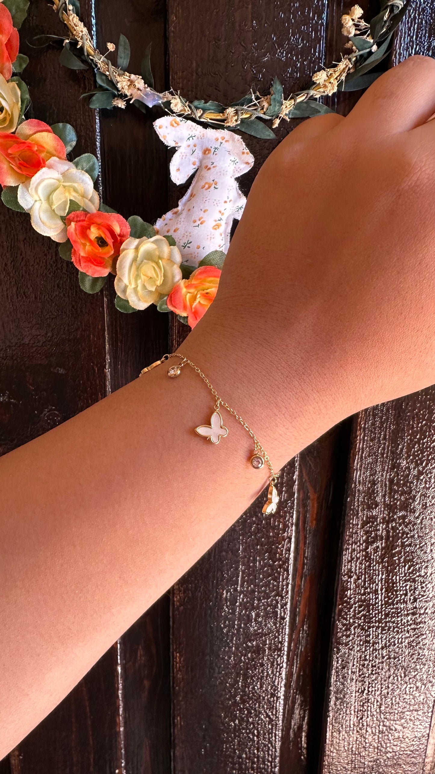 Pulsera brillo de mariposa