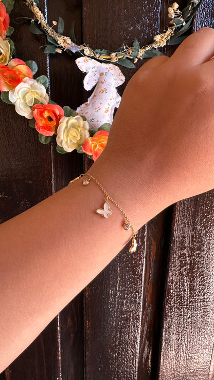 Pulsera brillo de mariposa