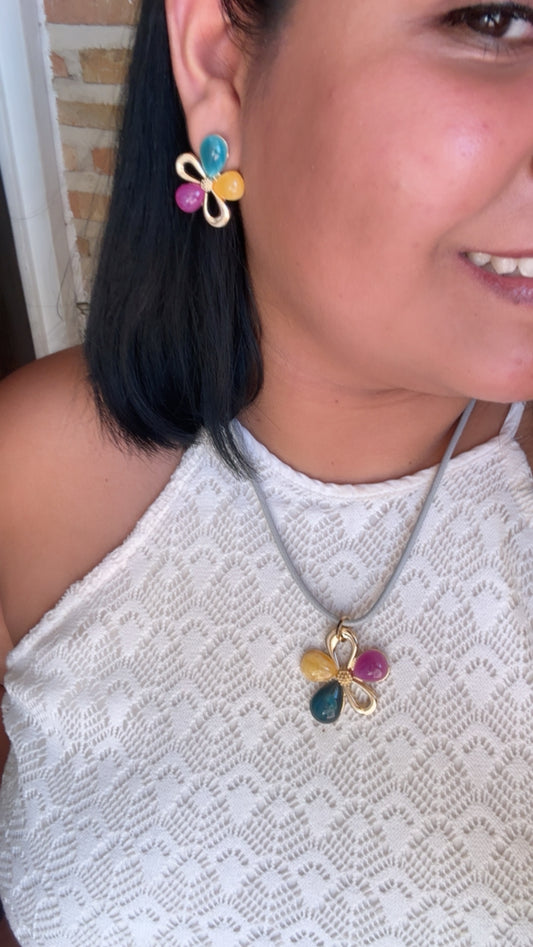 Set Flor violeta
