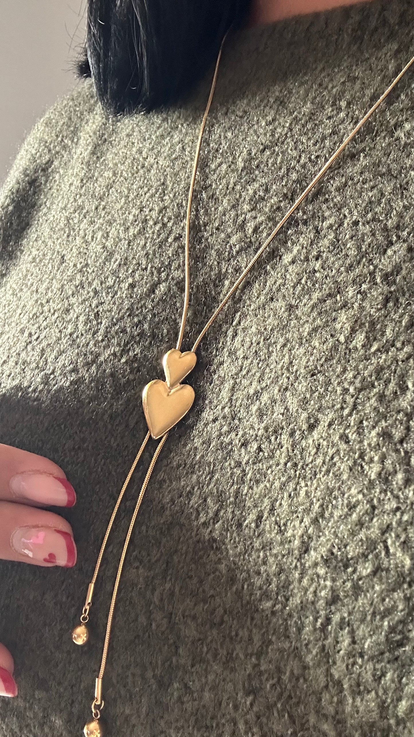 Colgante doble corazón gold