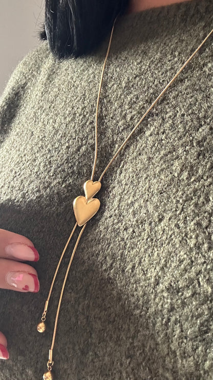 Colgante doble corazón gold