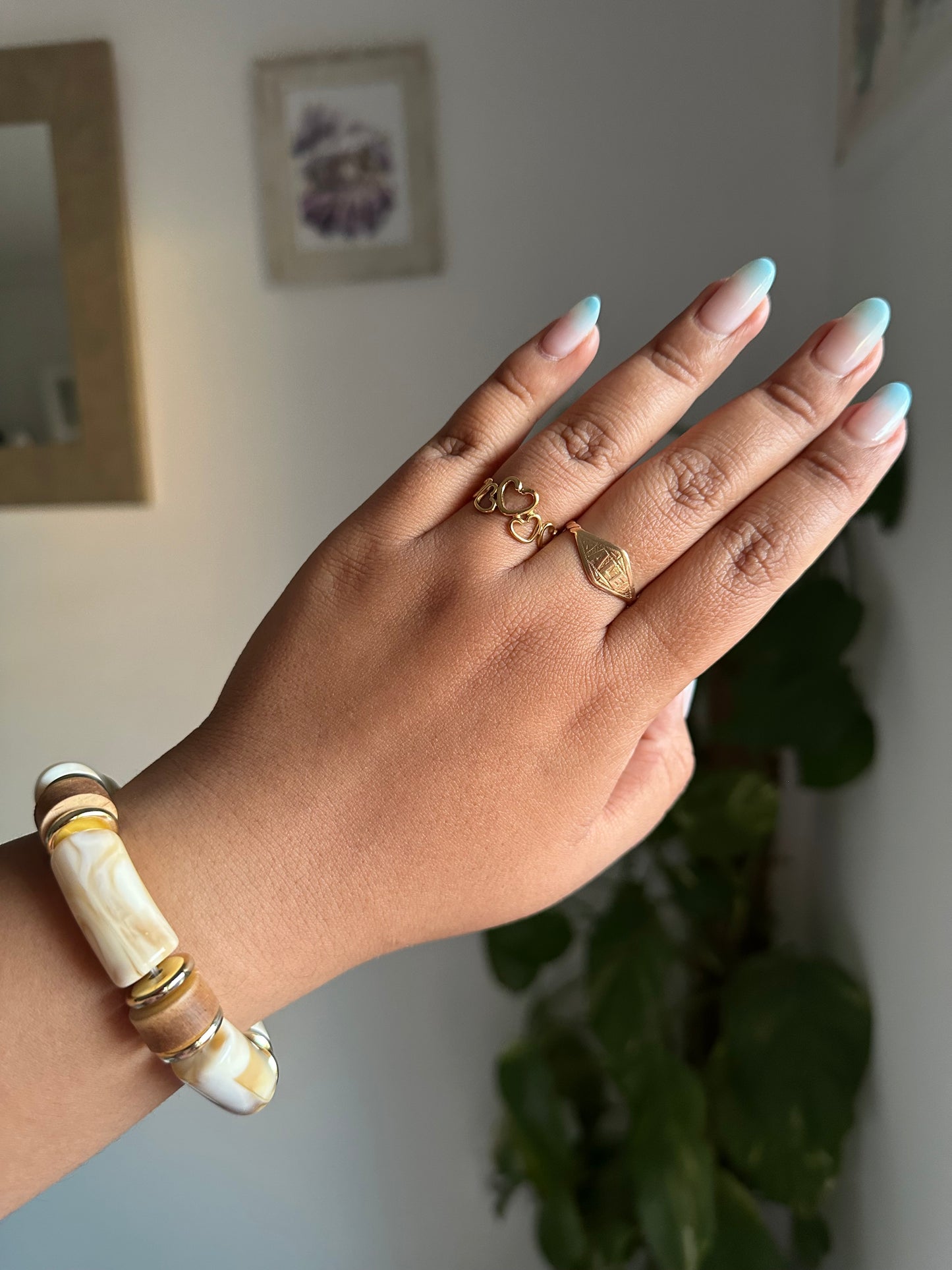 Anillo cadena corazón
