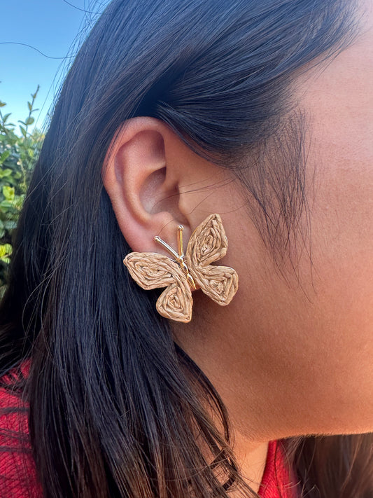 Pendientes Mariposa Beige