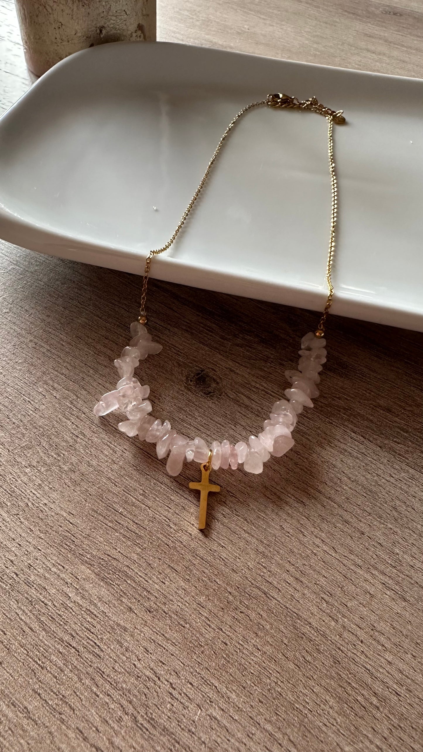 Colgante Cruz rosa