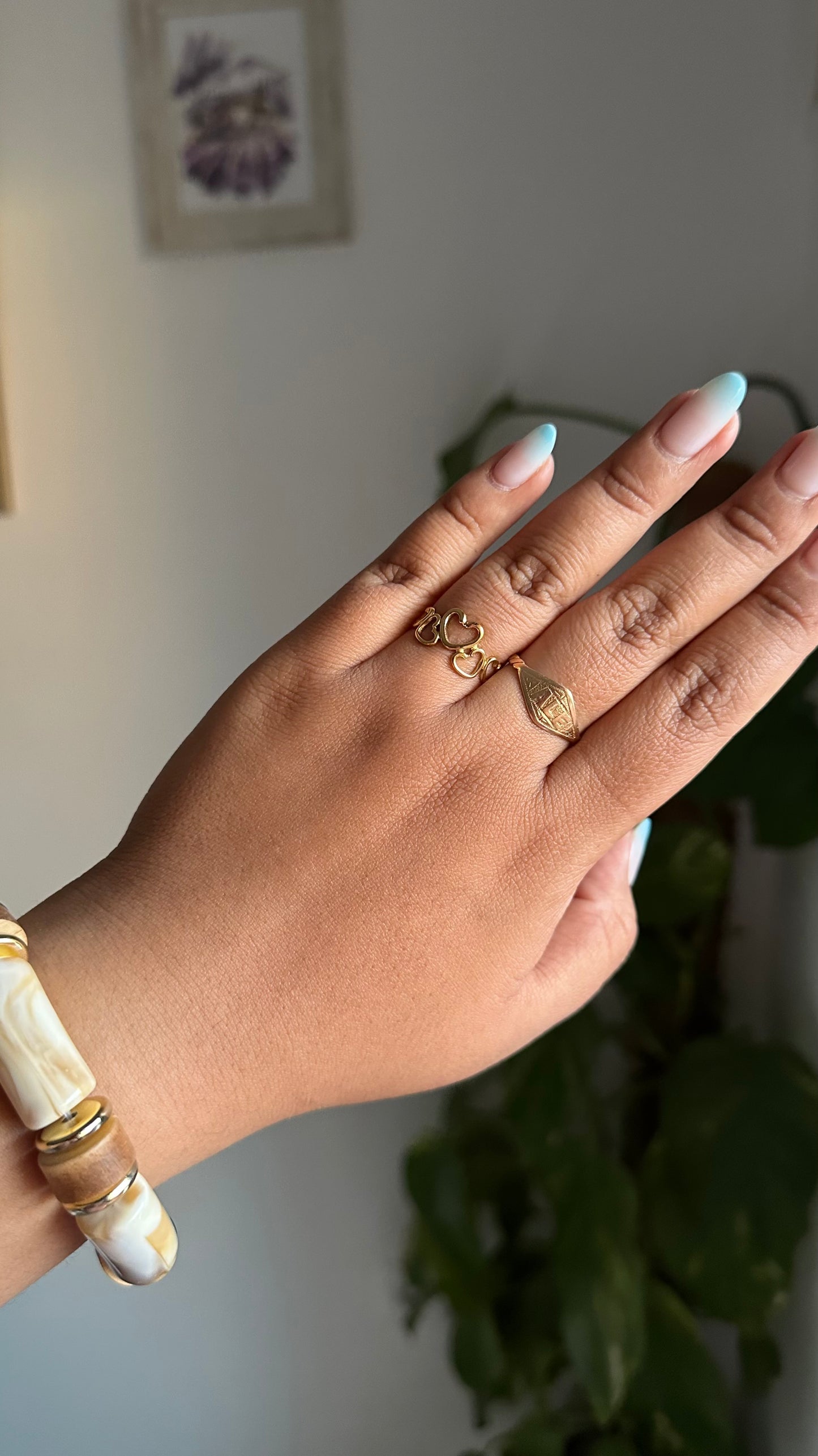 Anillo cadena corazón