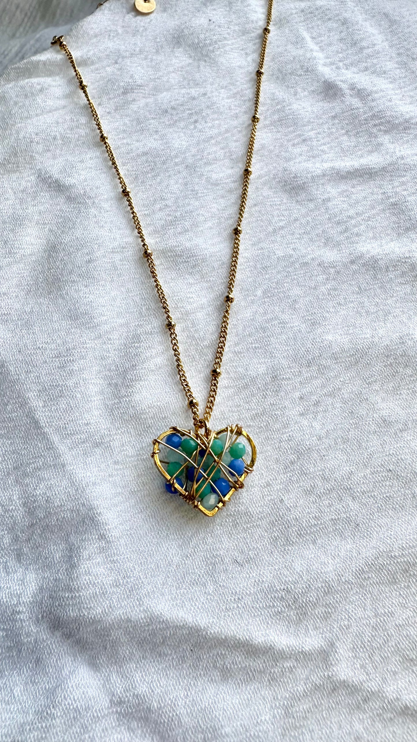 Collar Corazón azul