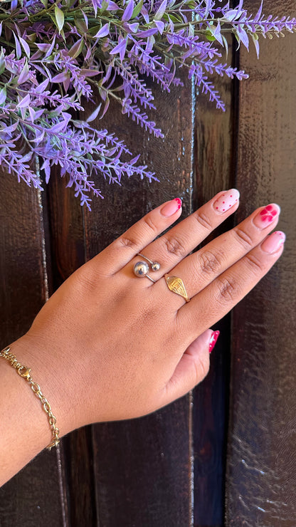 Anillo balín plateado