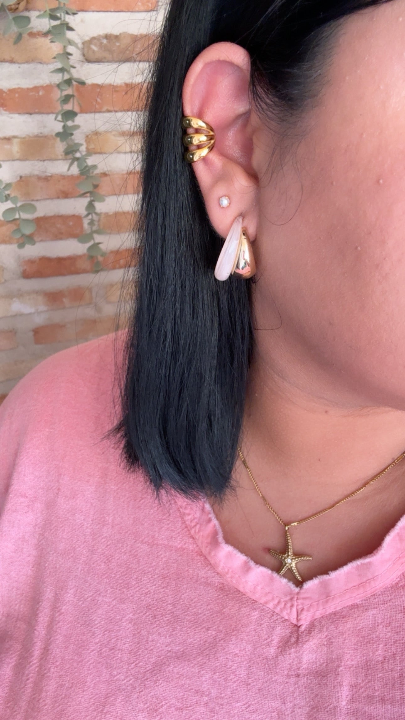 Ear cuff triple gold