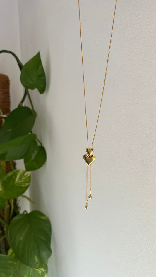 Colgante doble corazón gold