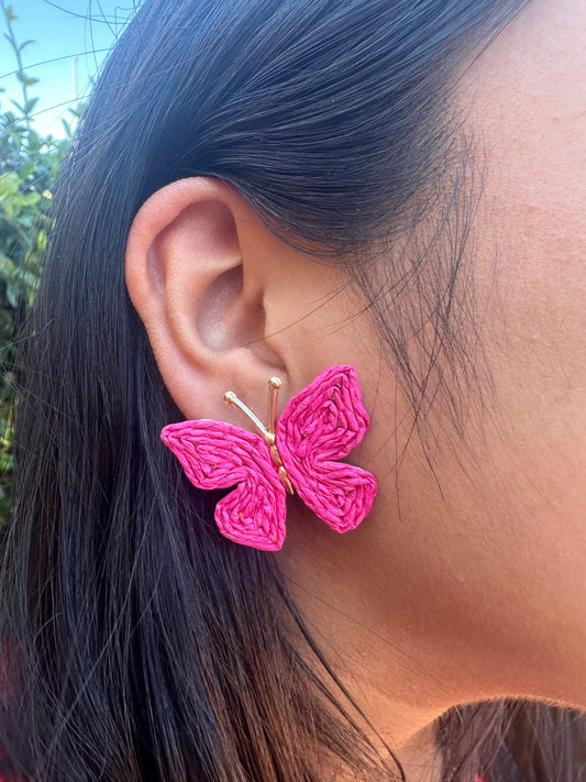 Pendientes Mariposa Fucsia