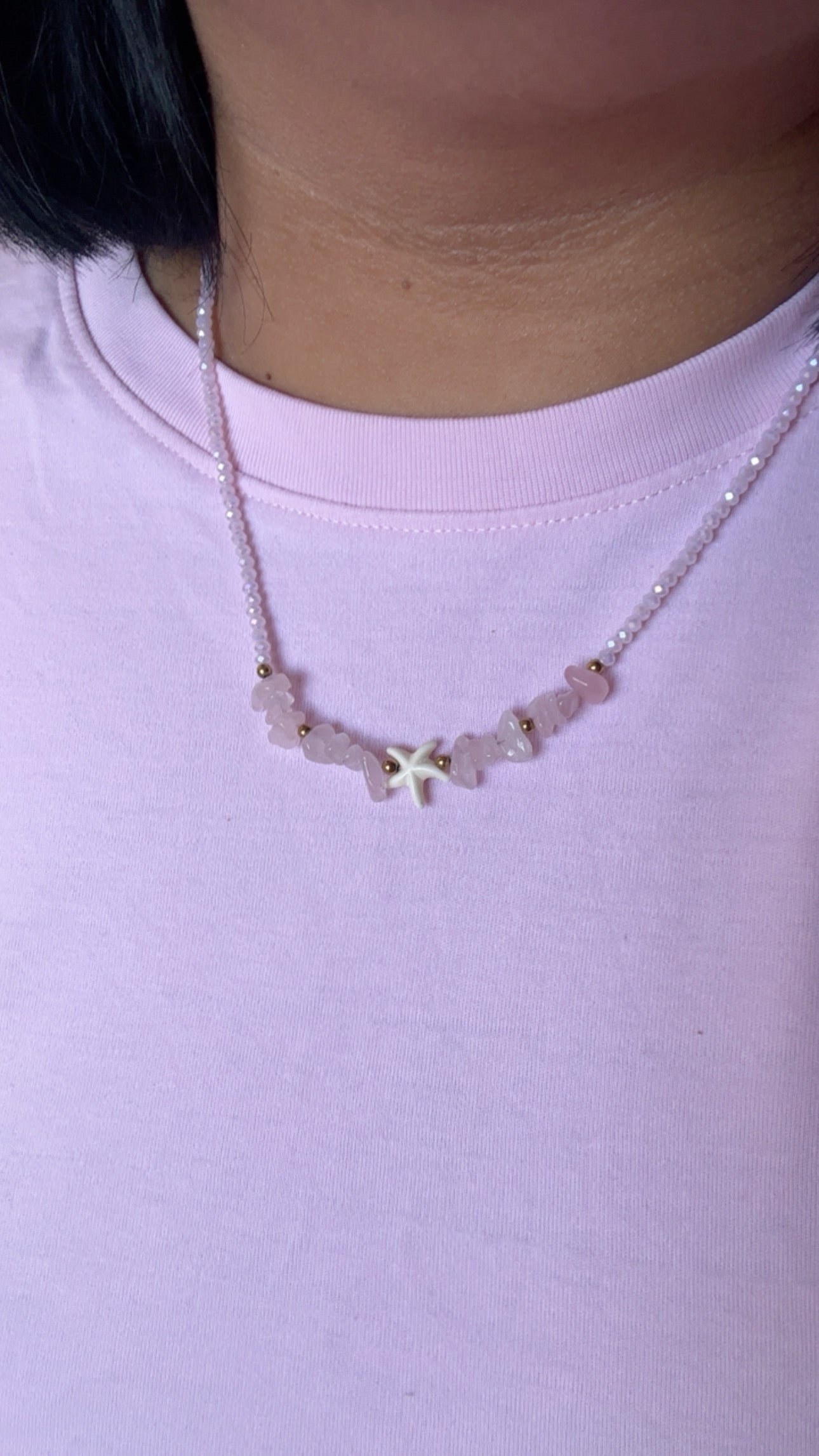 Collar piedra rosa