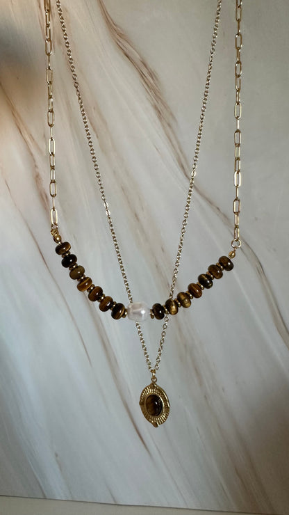 Collar doble piedra