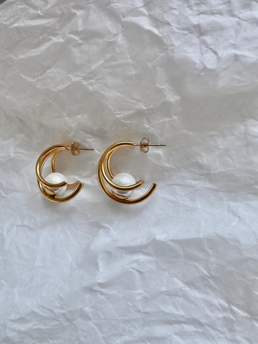 Argollas 3D Perlas