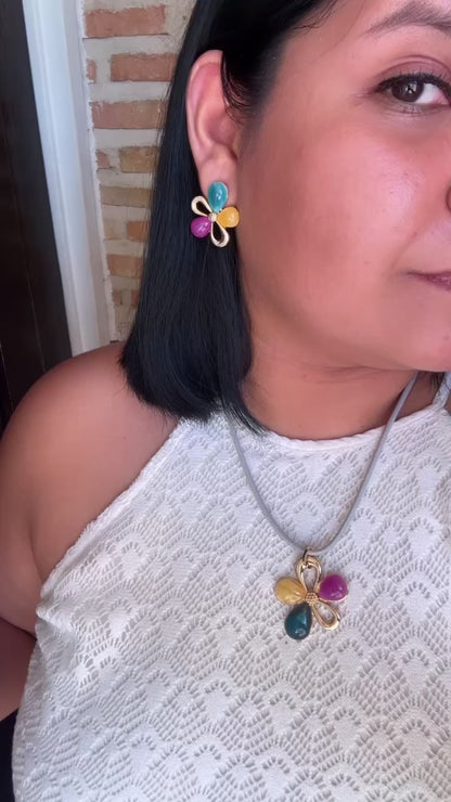 Set Flor violeta