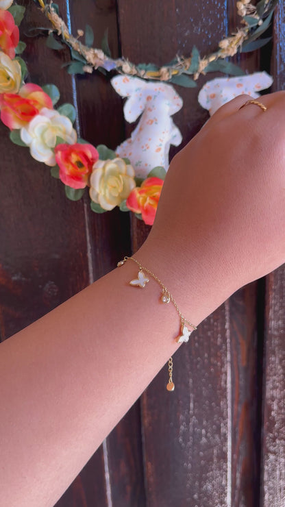 Pulsera brillo de mariposa