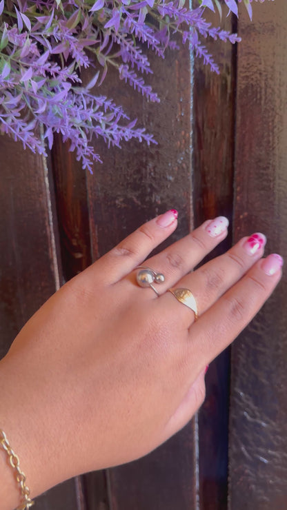 Anillo balín plateado