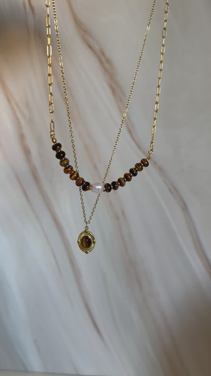Collar doble piedra