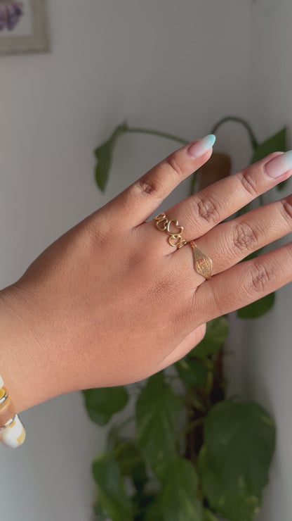 Anillo cadena corazón
