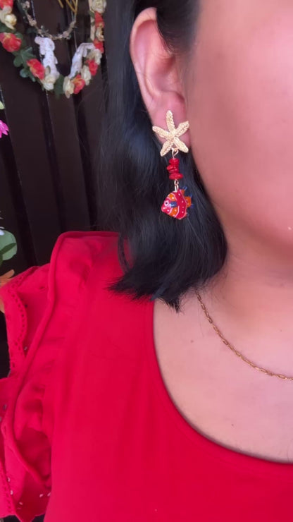 Pendiente Pez rojo